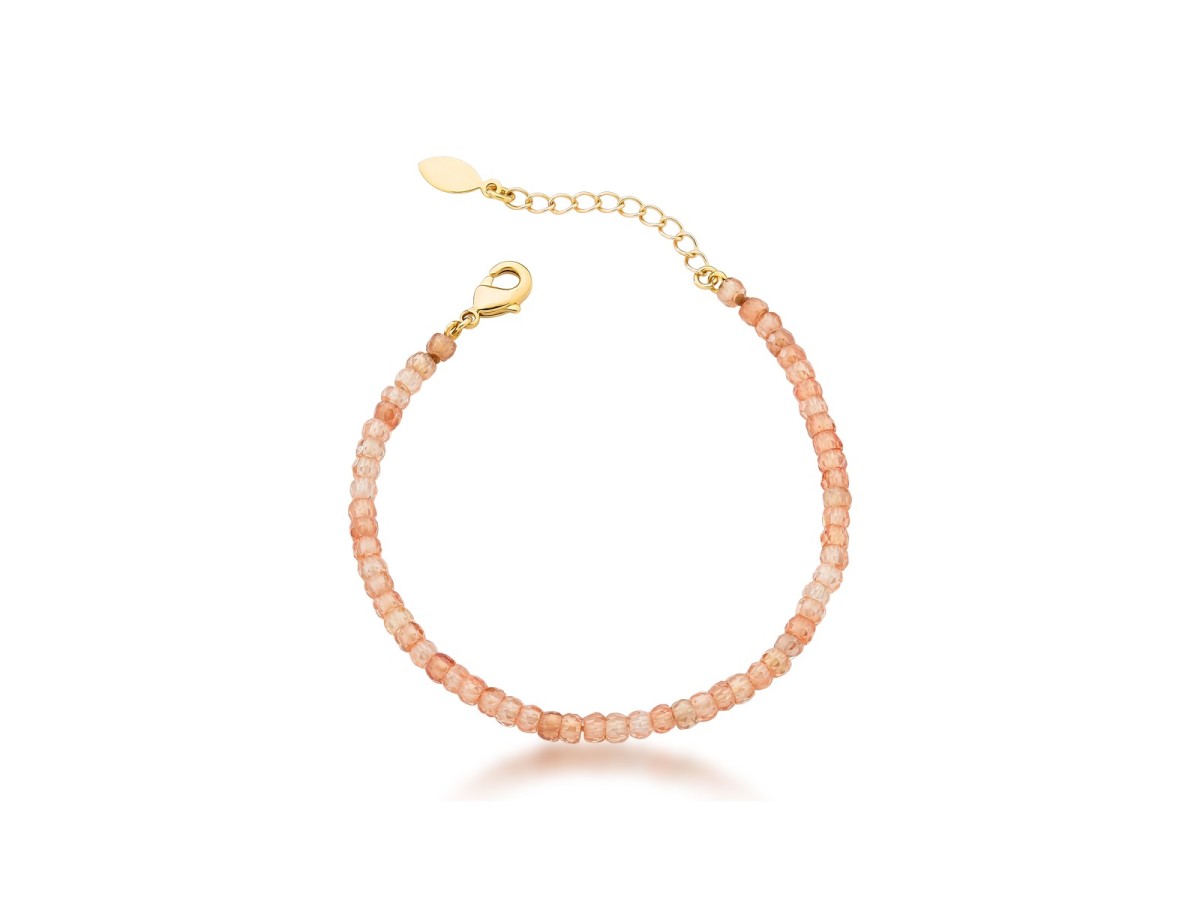Pulseira Cristais Champanhe Banho de Ouro18k.