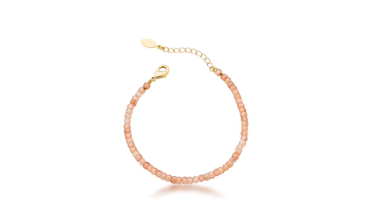 Pulseira Cristais Champanhe Banho de Ouro18k.