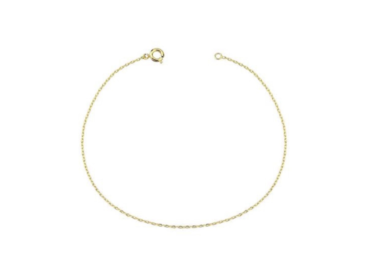 Tornozeleira Mini Elo Português Banho de Ouro 18k