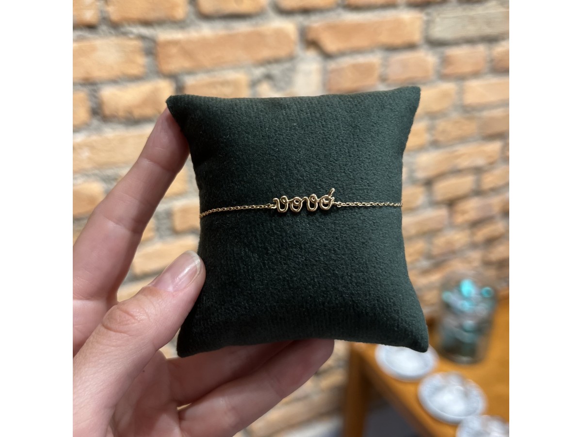 Pulseira Vovó Banho de Ouro18k.