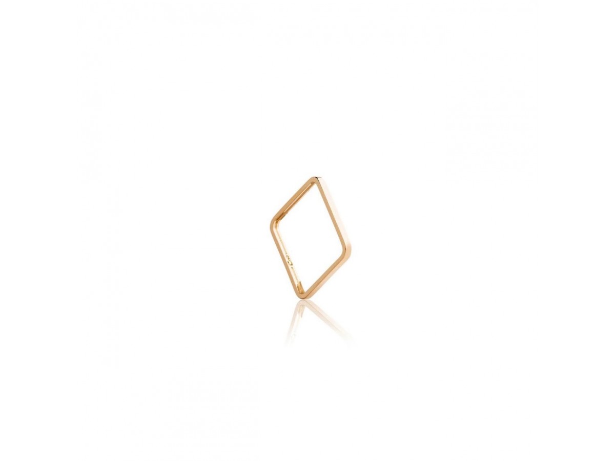 Anel Quadrado Banho de Ouro18k.