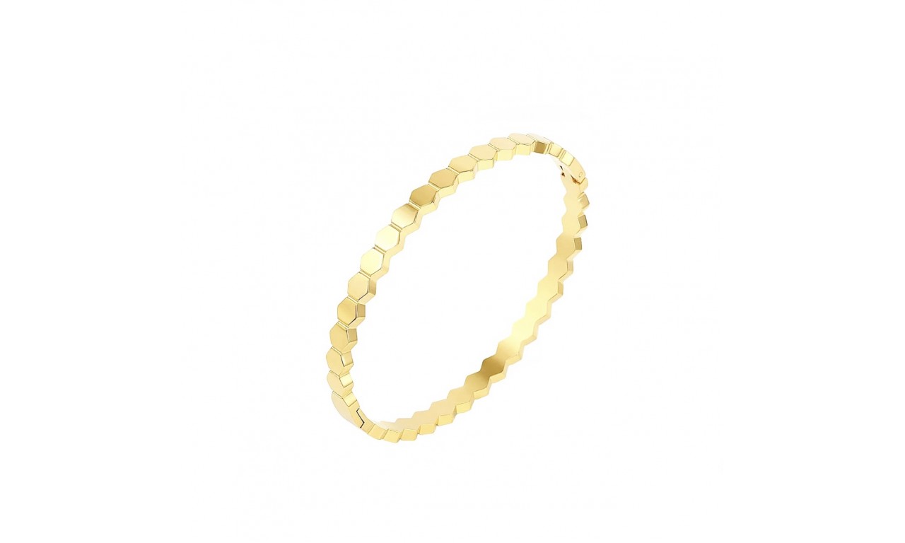 Pulseira Bracelete Colmeia Banho de Ouro 18k.