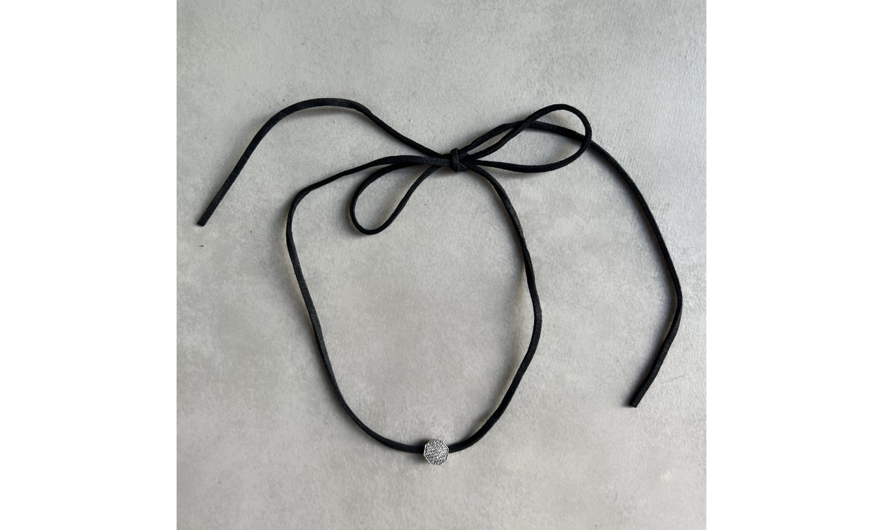 Colar Tecido Choker Prata 925.