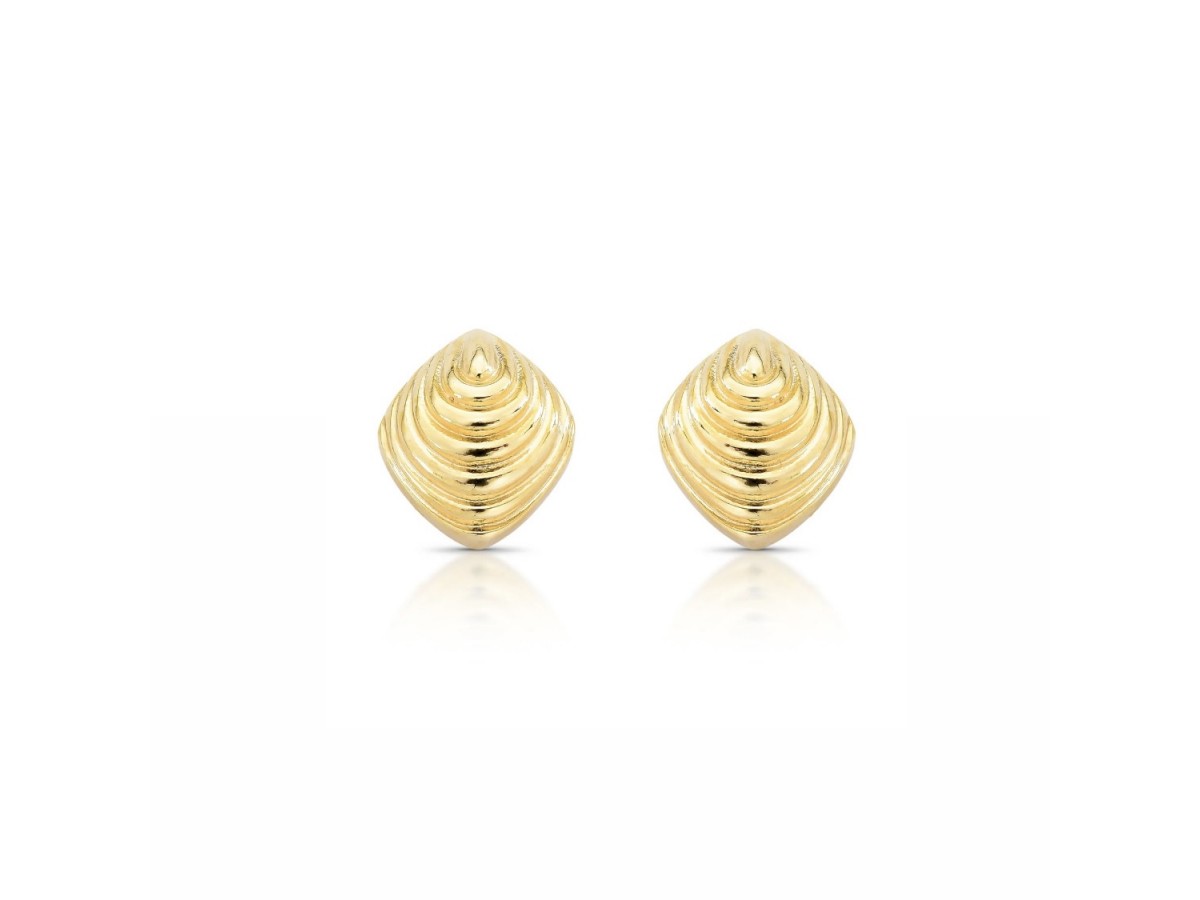 Brinco Vintage Orgânico Banho de Ouro 18k.
