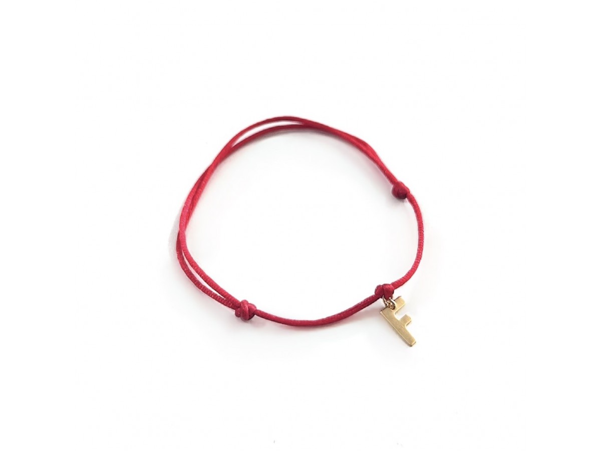 Pulseira Inicial Fio de Seda em Ouro 18k.