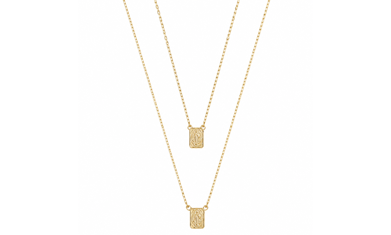 Colar Escapulário Nossa Senhora das Graças Banho de Ouro 18K. Colar Escapulário Nossa Senhora das Graças Banho de Ouro 18K.