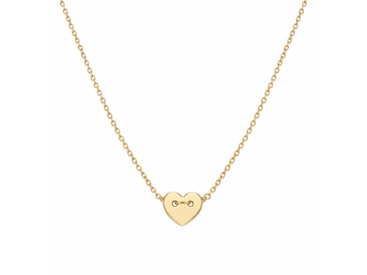 Colar Coração Personalizável Banho de Ouro 18k.