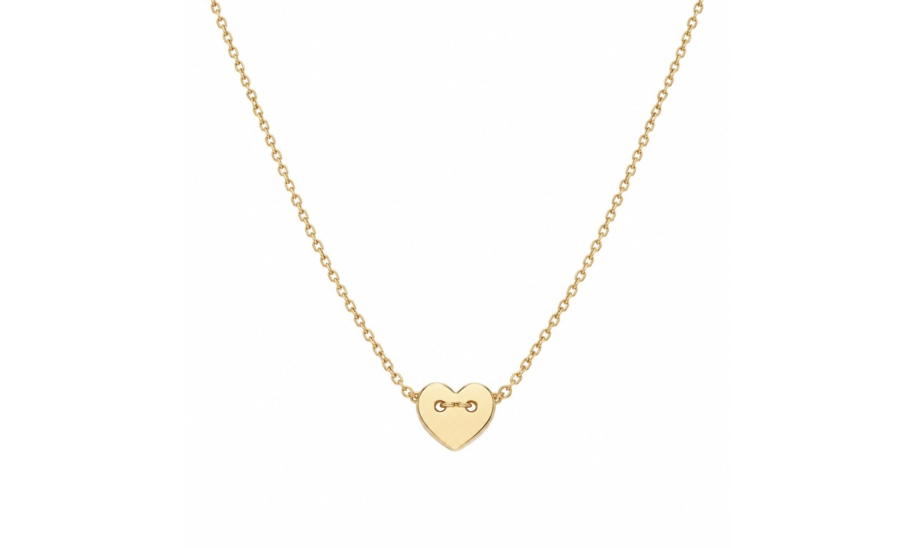 Colar Coração Personalizável Banho de Ouro 18k.