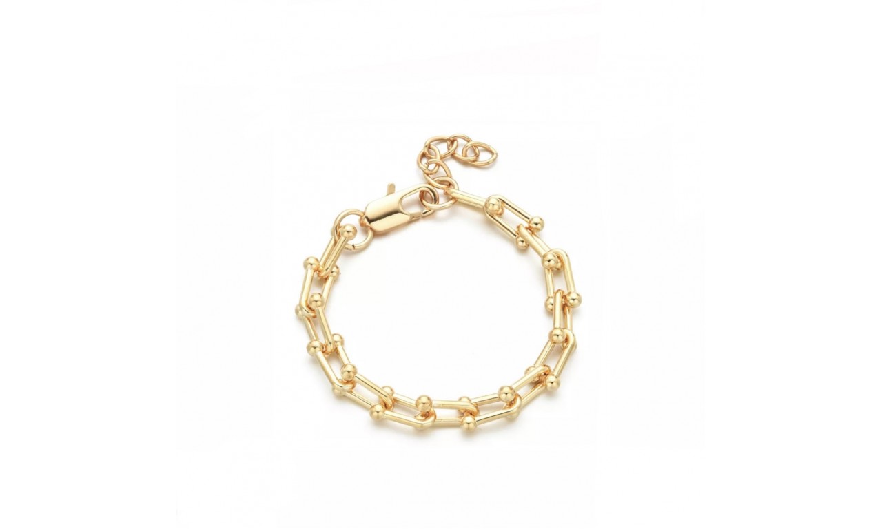 Pulseira Elos Corrente Banho de Ouro 18k