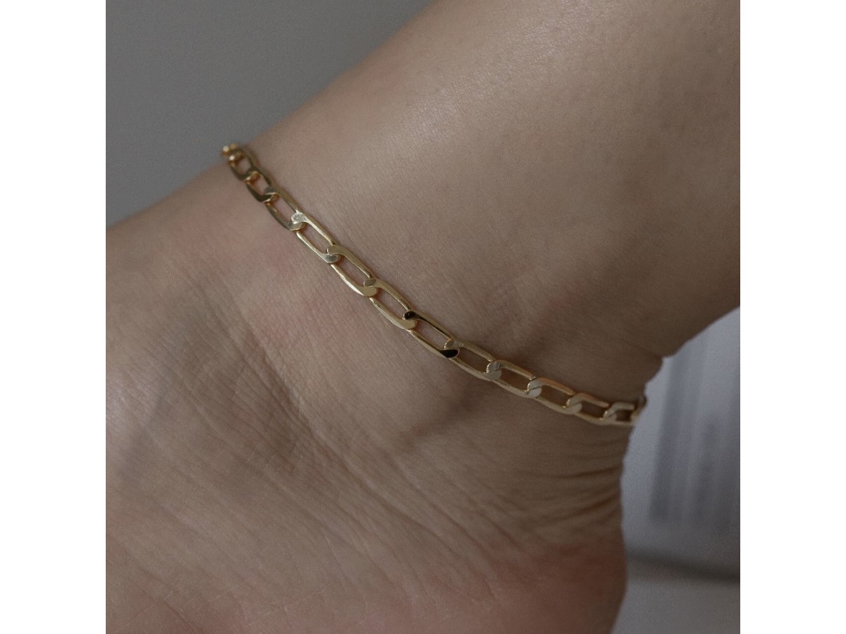 Tornozeleira Elos Banho de Ouro 18k.