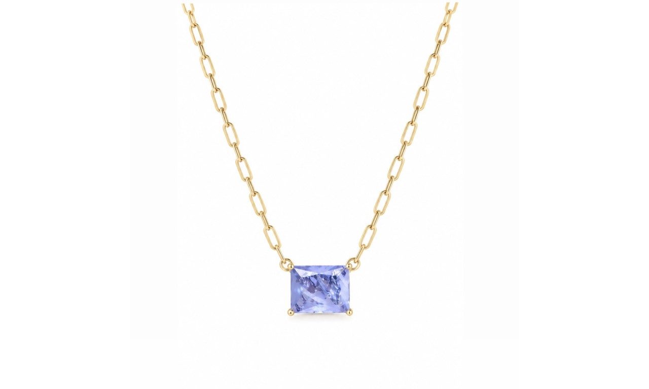 Colar Corrente Tanzanita Fusion Banho de Ouro 18k.