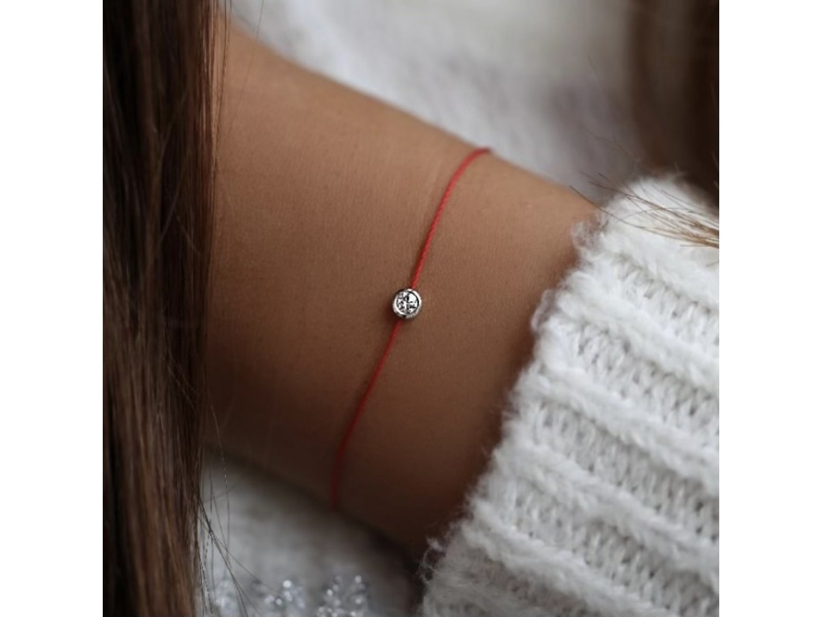 Pulseira Vermelha Ponto de Luz Prata 925.