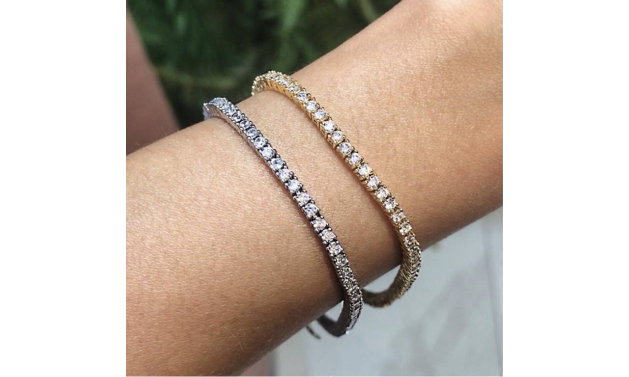 Pulseira Riviera Luxo Ródio Branco.