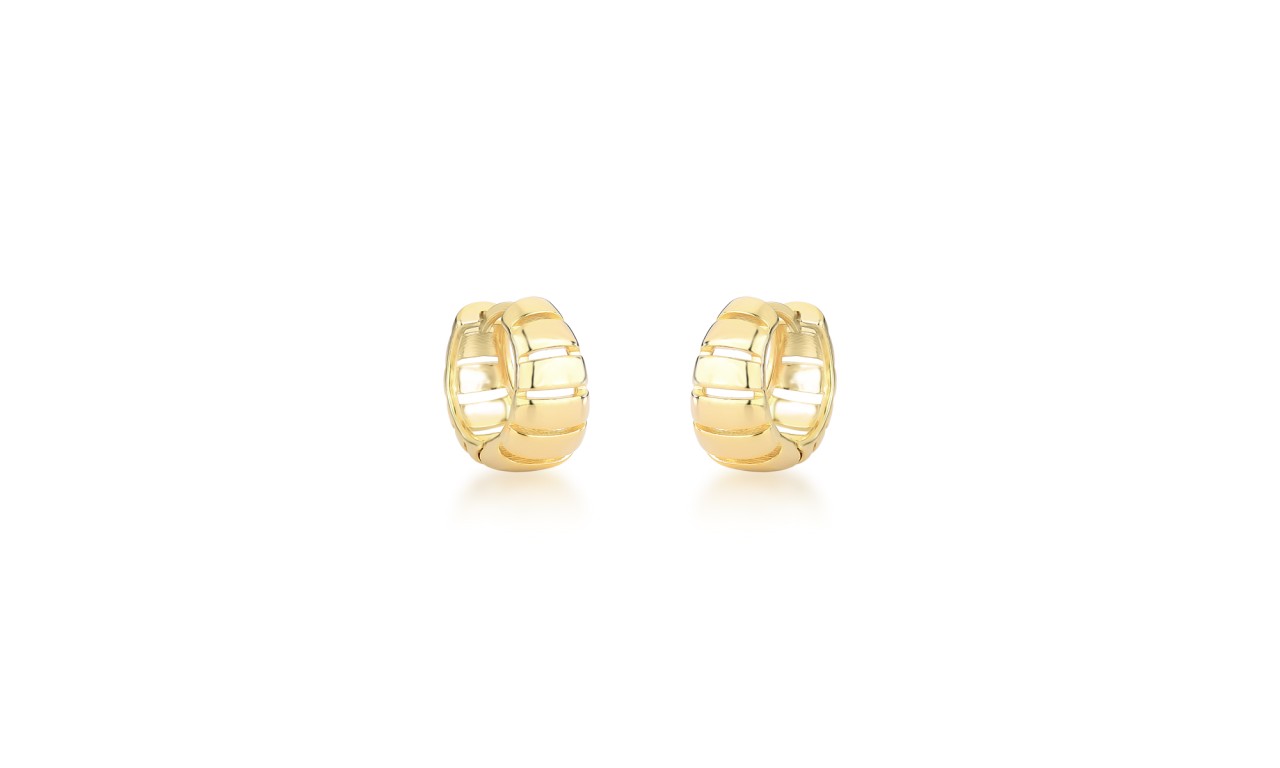 Brinco Argola Abaloada Banho de Ouro 18k.