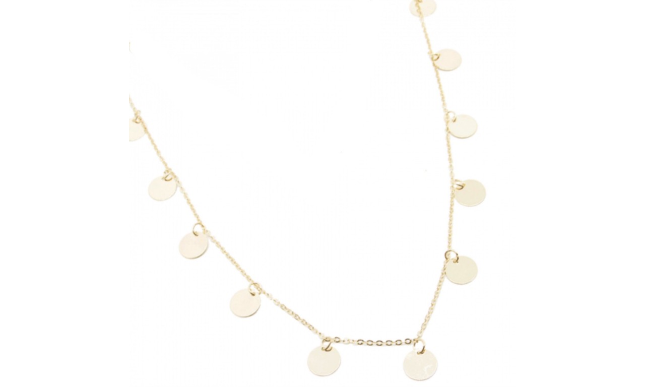 Colar Longo Medalhas Banho de Ouro 18k.