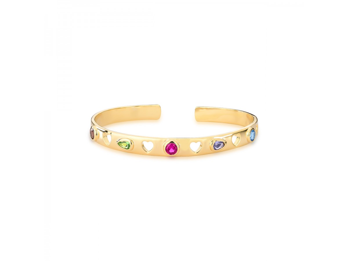 Pulseira Bracelete Dubai Colors Banho de Ouro 18k.