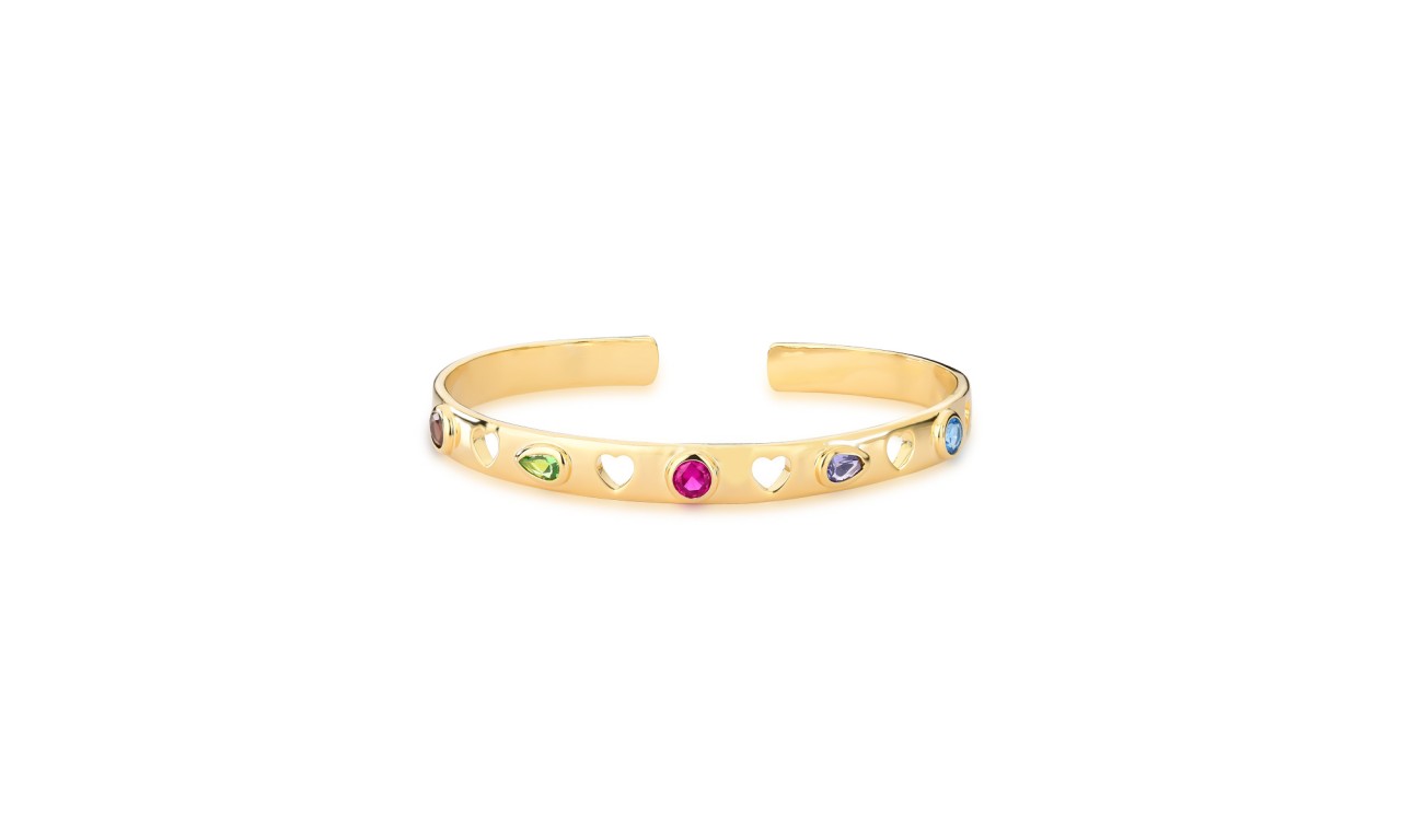 Pulseira Bracelete Dubai Colors Banho de Ouro 18k.