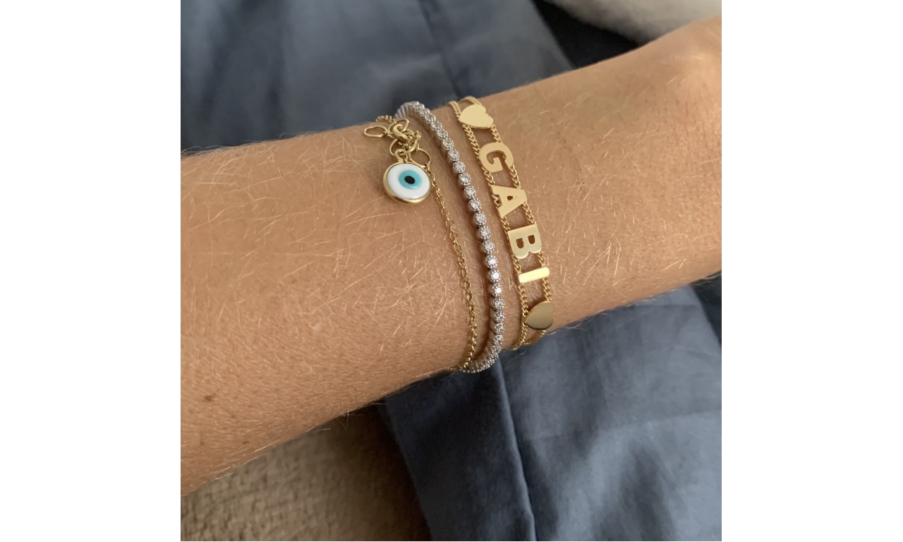 Pulseira Personalizada Love Banho de Ouro 18k.