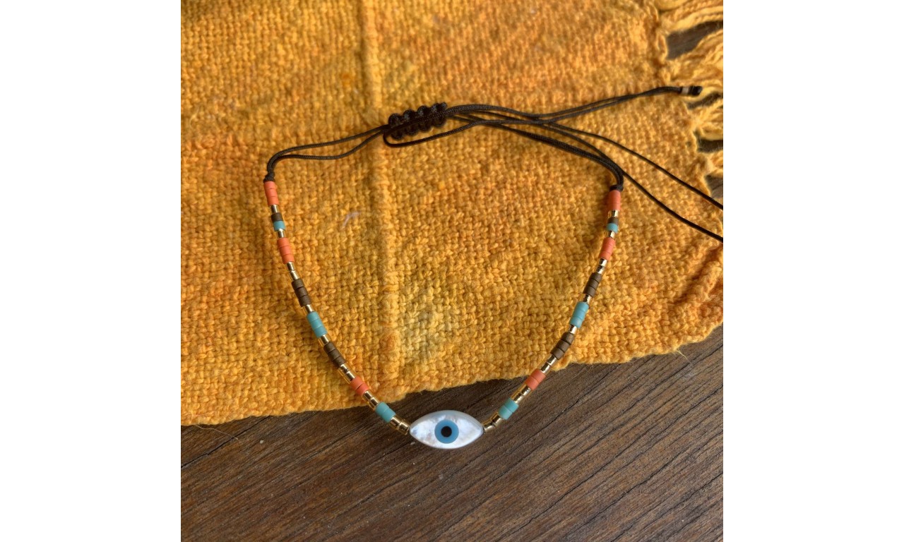 Pulseira Olho Grego e Miçanga