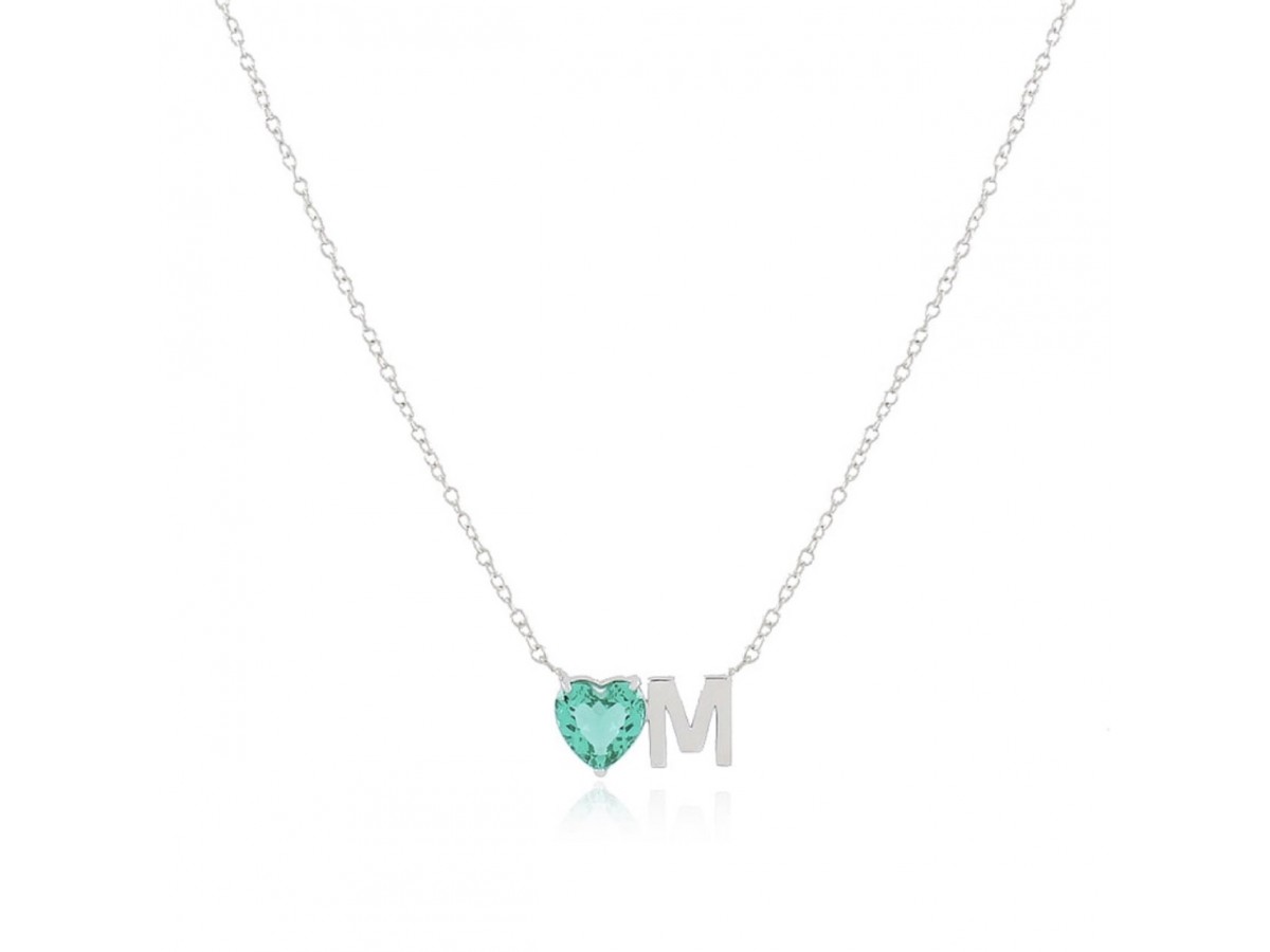 Colar Personalizado Heart Turmalina Banho de Ouro 18k.
