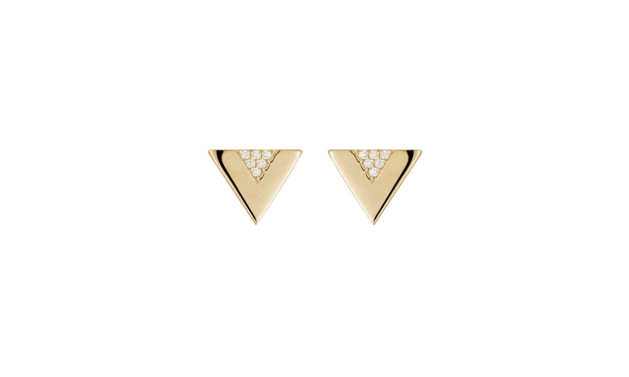 Brinco Triangulo Luxo Banho de Ouro 18k