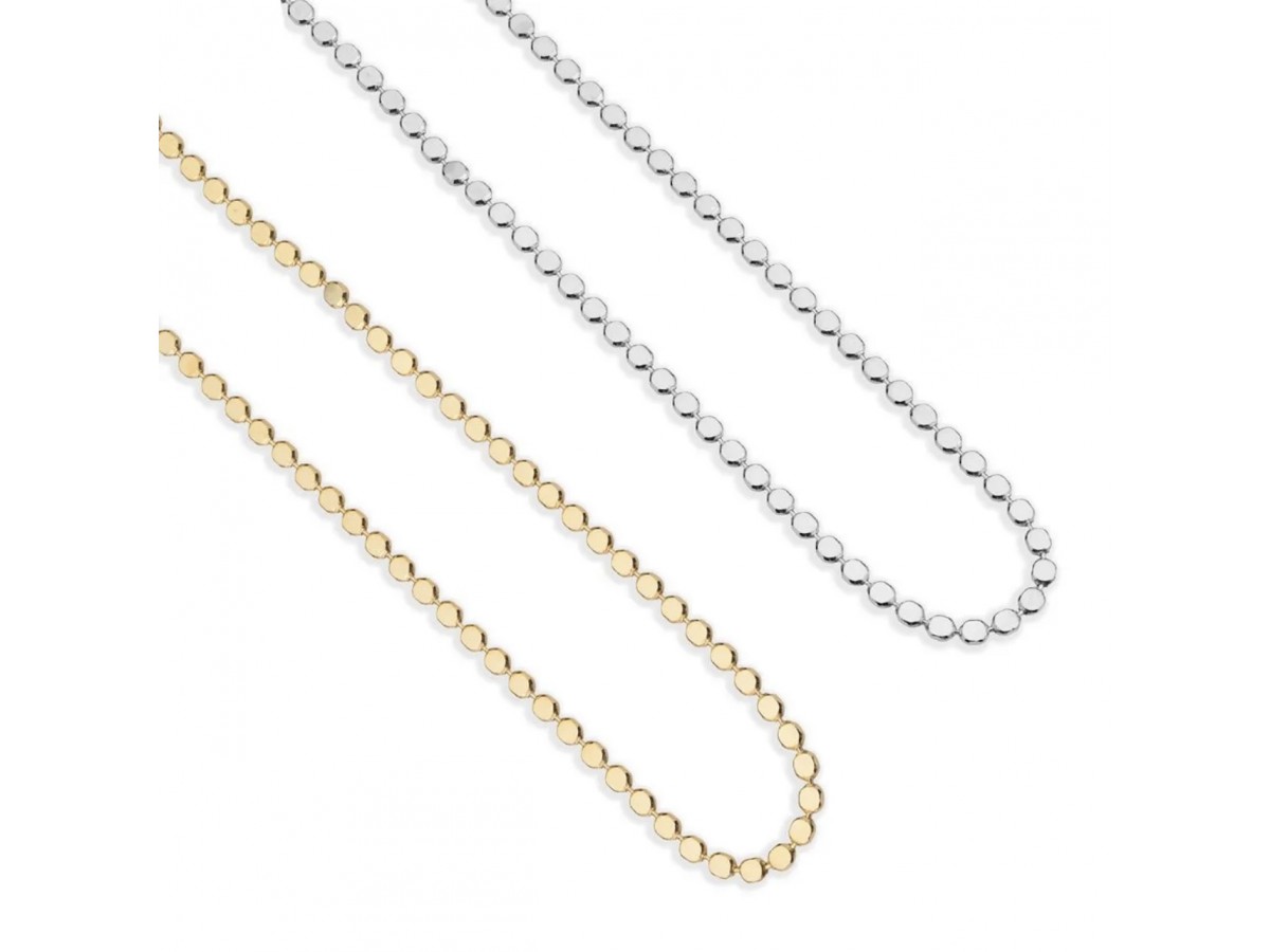 Colar Plaquinhas Banho de Ouro 18k ou Ródio Branco.