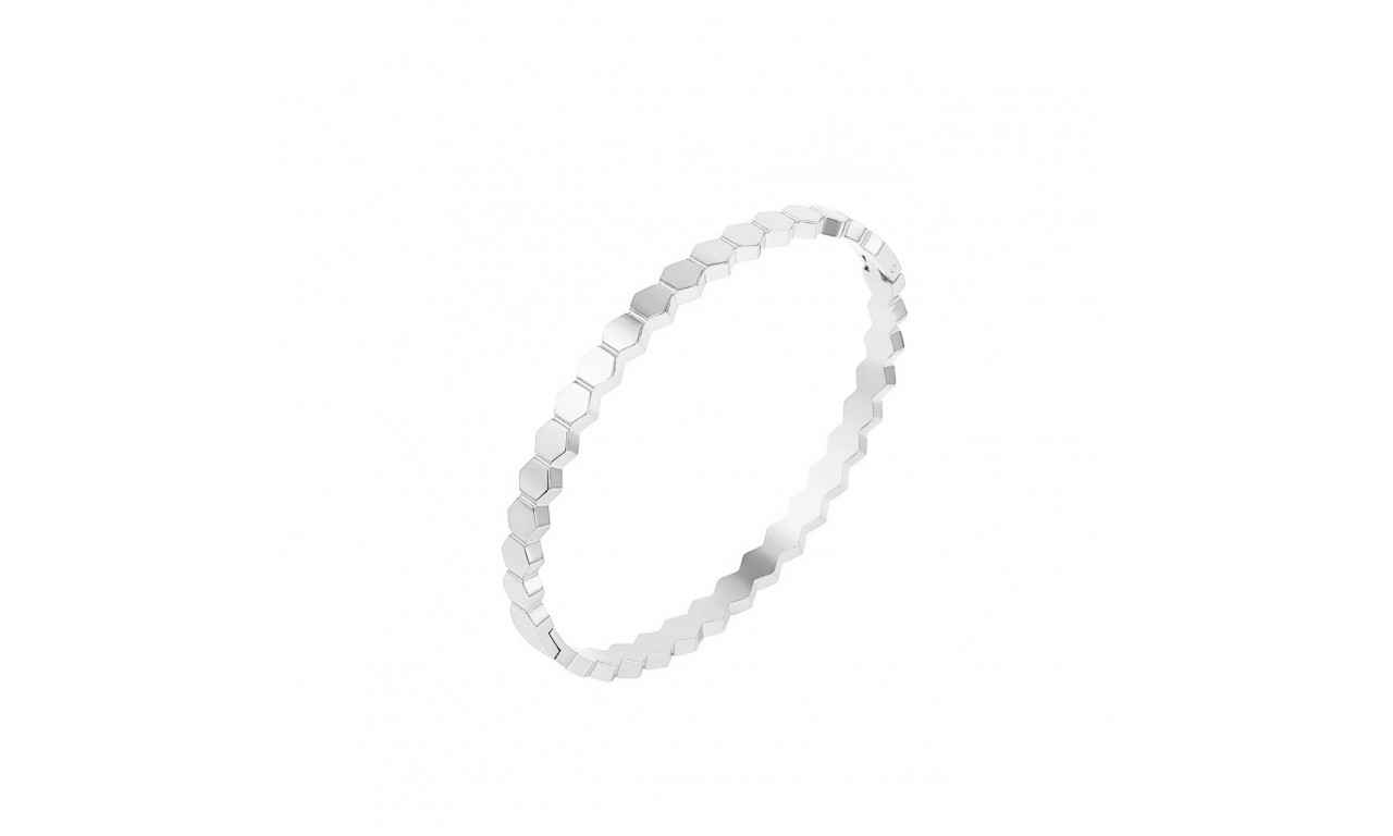 Pulseira Bracelete Colmeia Ródio Branco.