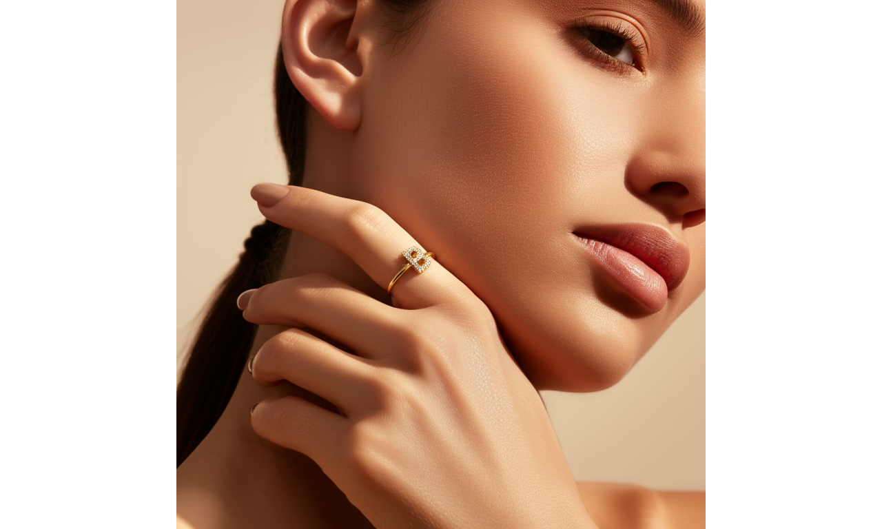 Anel Inicial Micro Cravação Banho de Ouro 18k