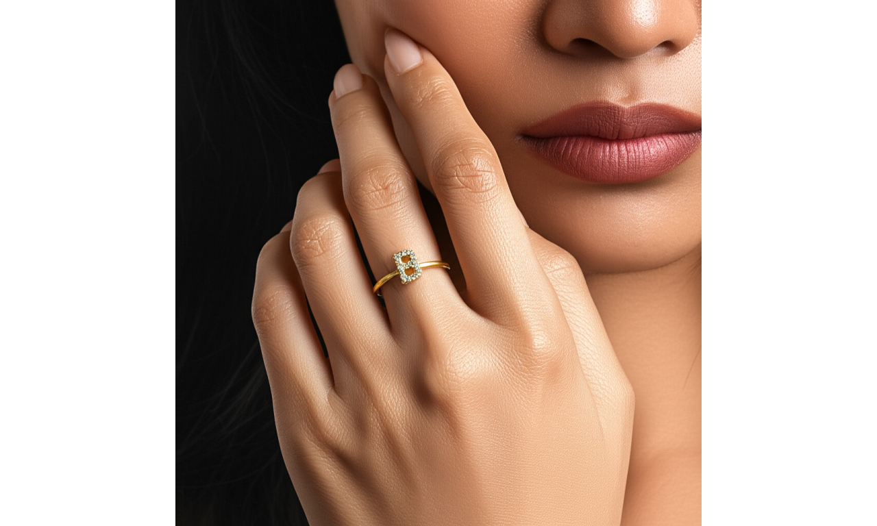 Anel Inicial Micro Cravação Banho de Ouro 18k
