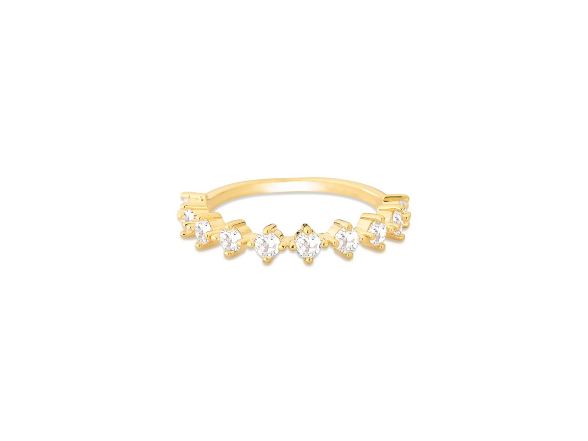 Anel Pontos de Luz luxo Banho de Ouro 18k.
