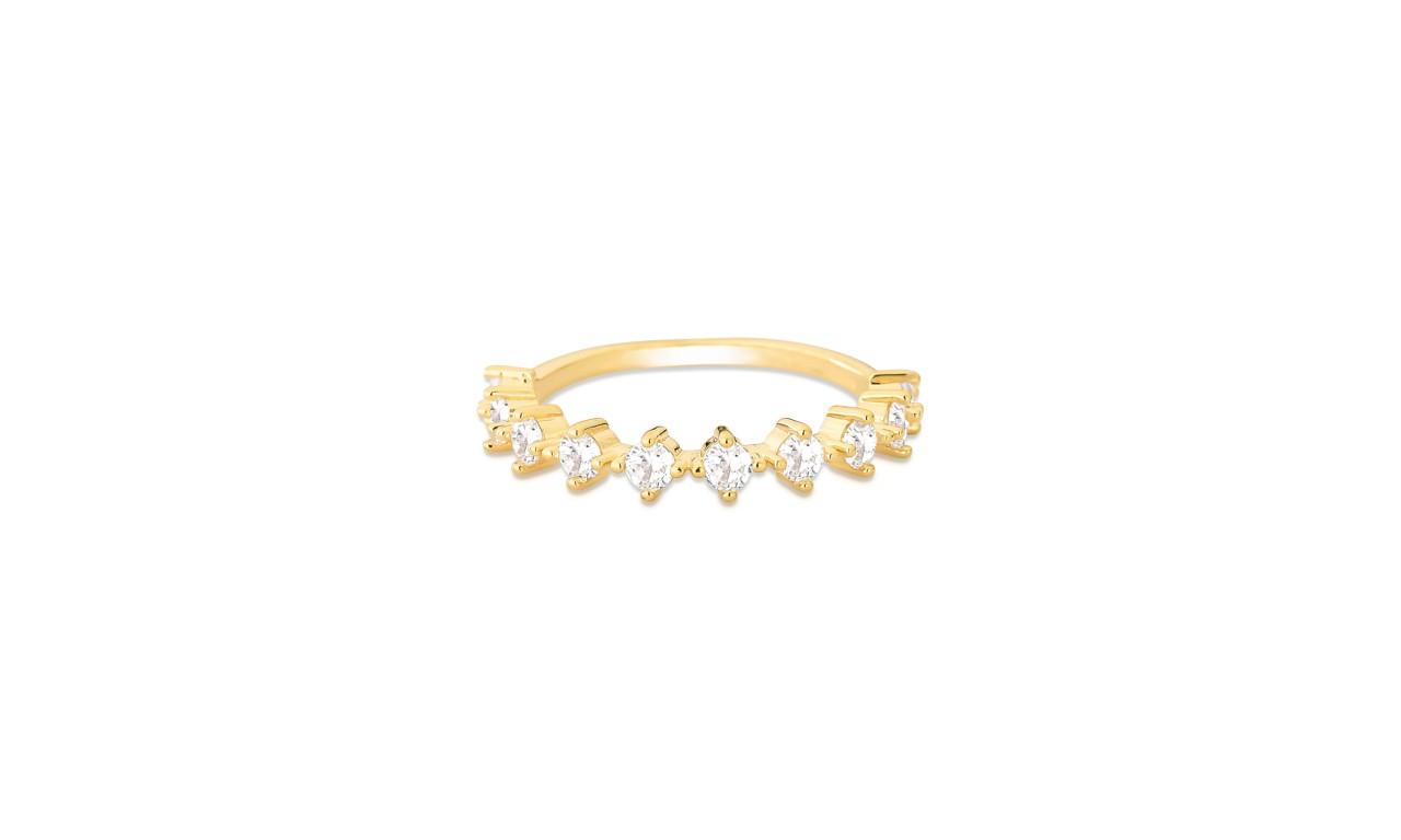 Anel Pontos de Luz luxo Banho de Ouro 18k.