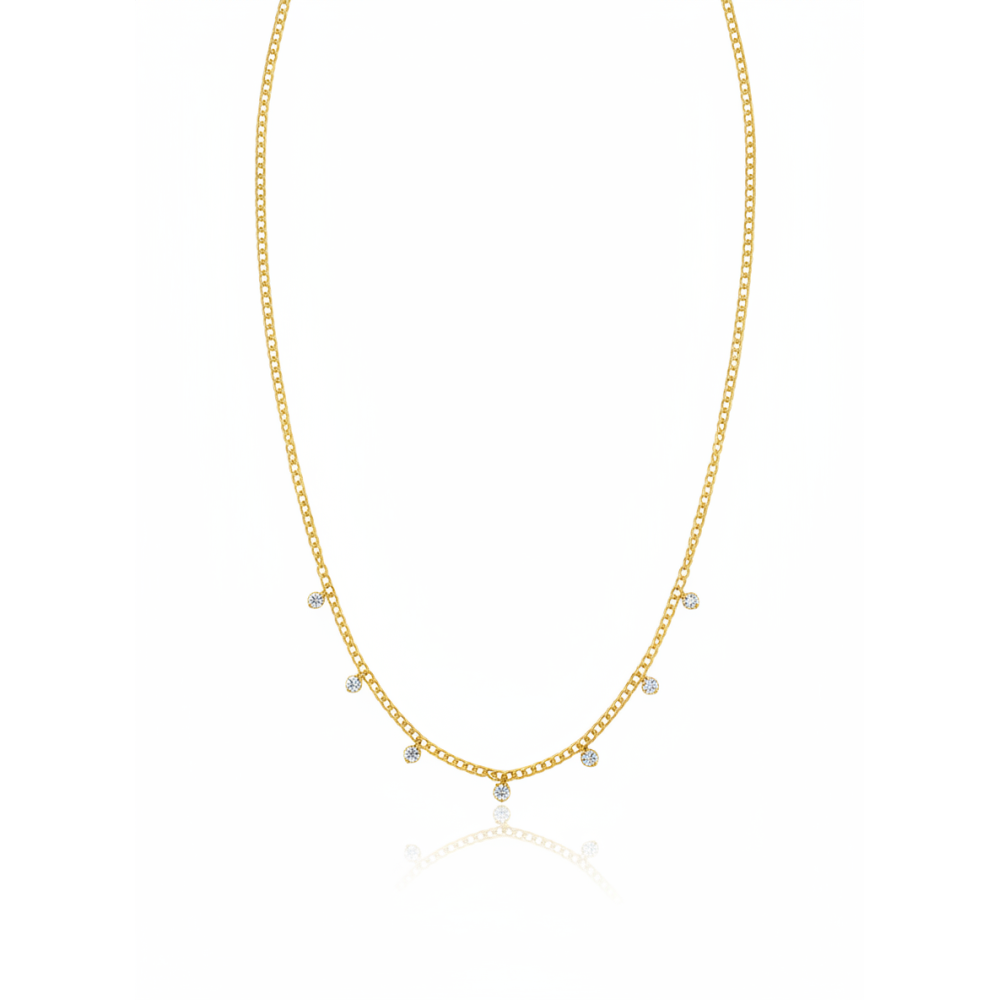 Colar Elos Pontos de Luz Banho de Ouro 18k. Colar Elos Pontos de Luz Banho de Ouro 18k.