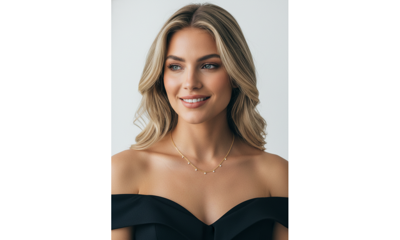 Colar Elos Pontos de Luz Banho de Ouro 18k. Colar Elos Pontos de Luz Banho de Ouro 18k.