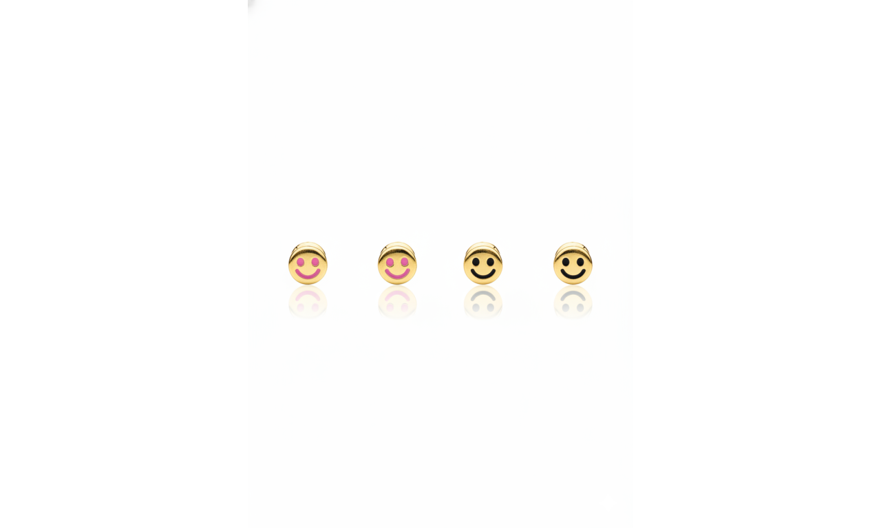 Brinco Redondo Smile Banho de Ouro 18k.