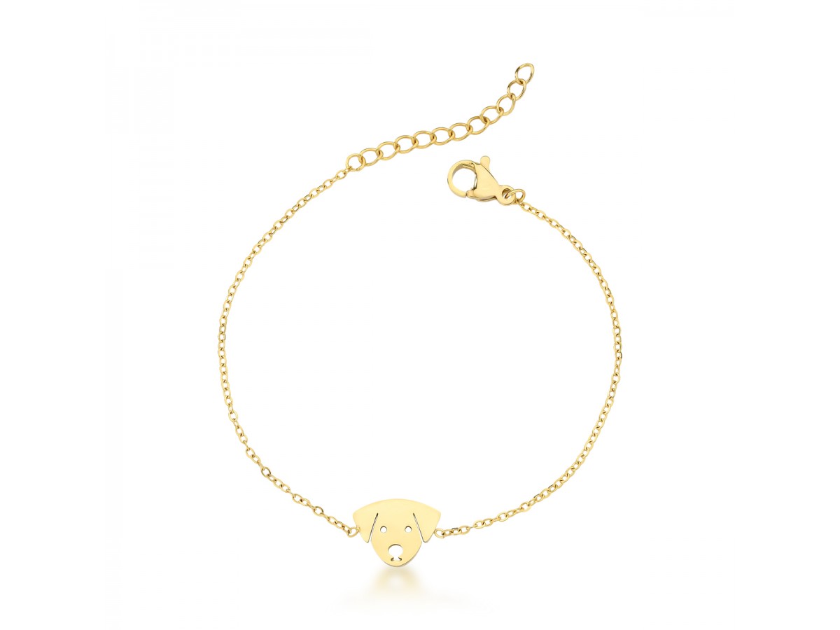 Pulseira Cachorrinho Banho de Ouro18k.