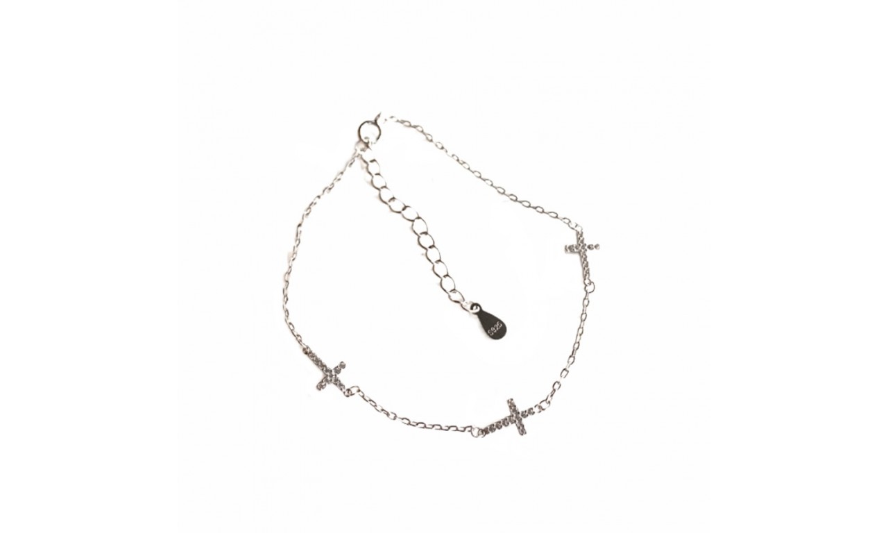 Pulseira Mini Cruz Prata 925.