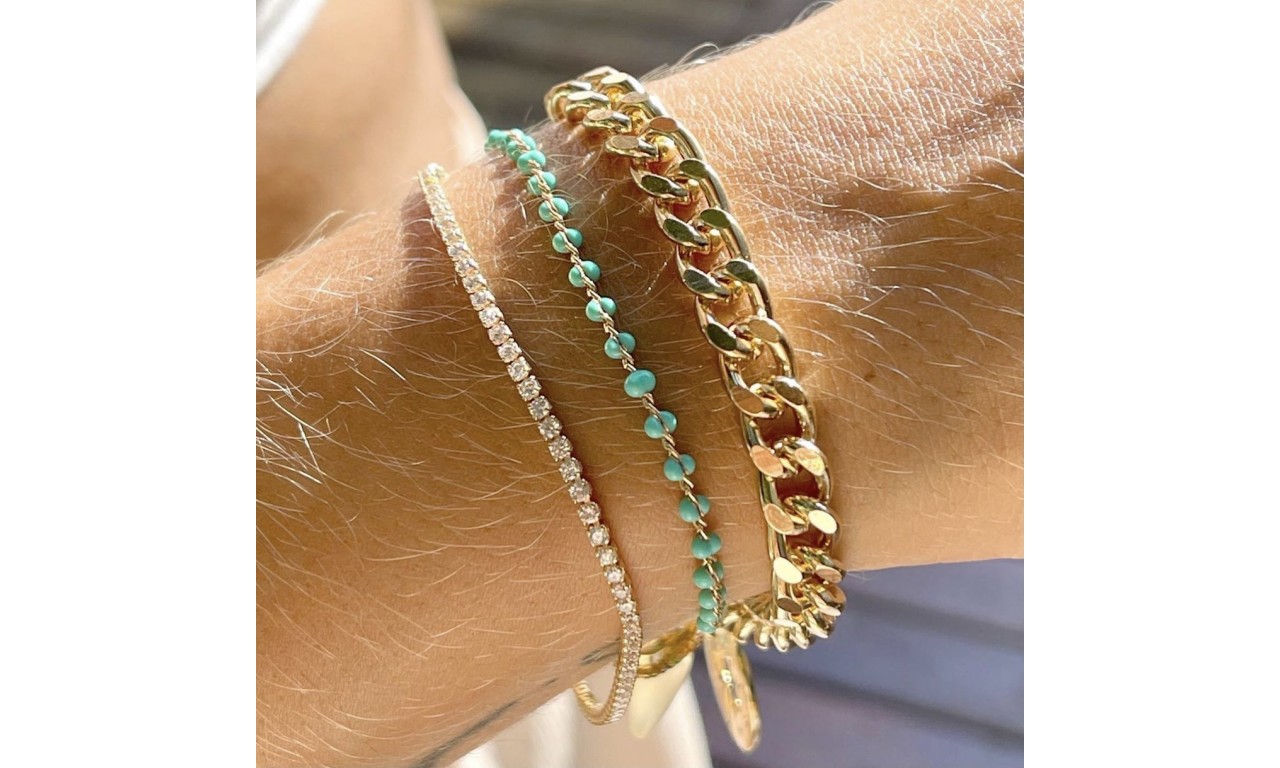Pulseira Elos Corrente Banho de Ouro 18k.