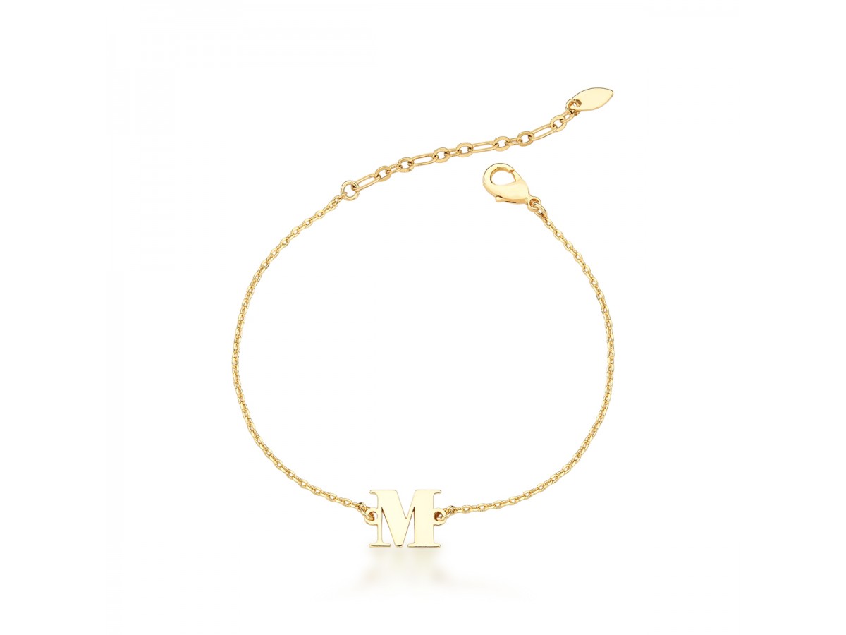 Pulseira Inicial Banho de Ouro 18k.