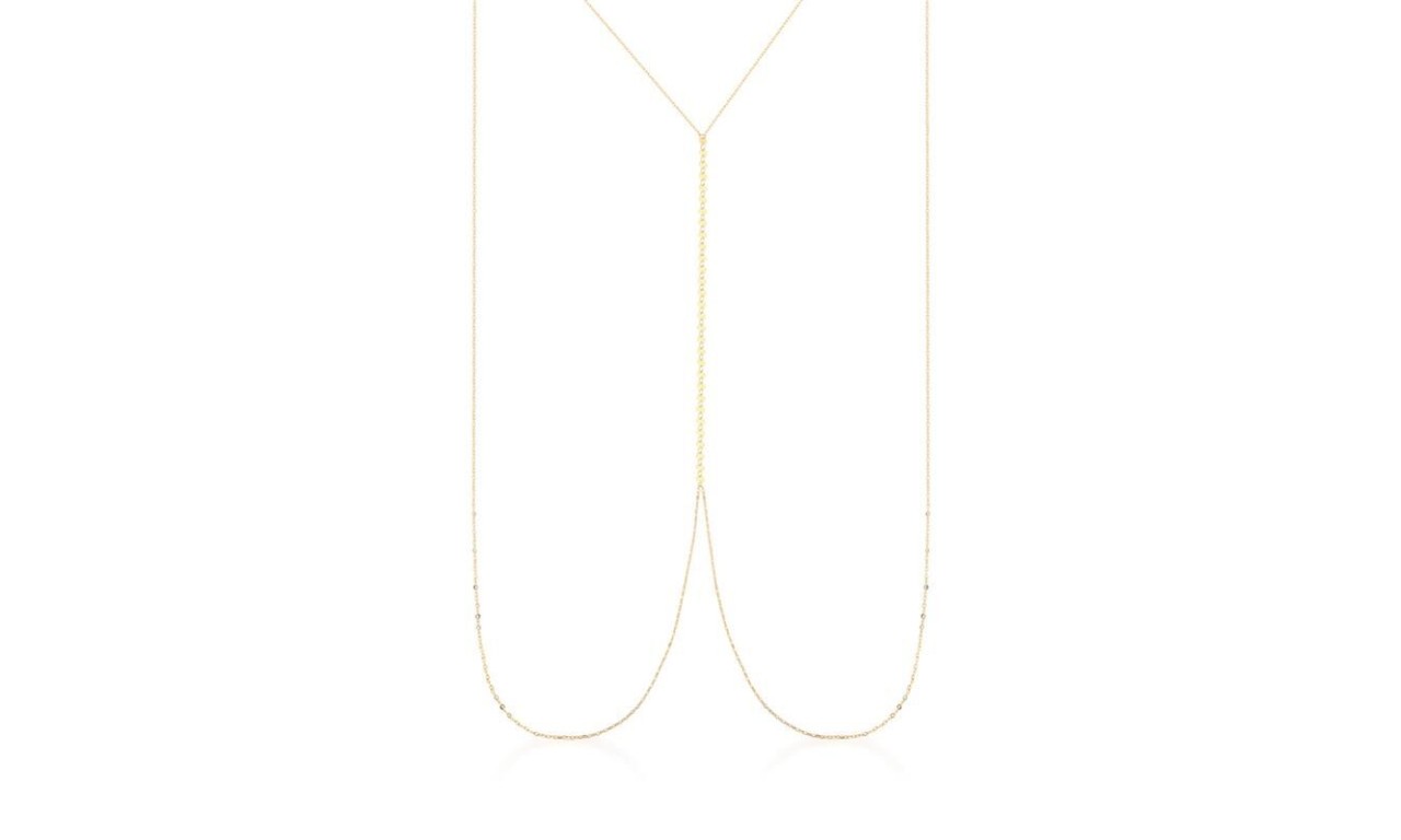 Colar Body Chain Slim Banho de Ouro 18k.