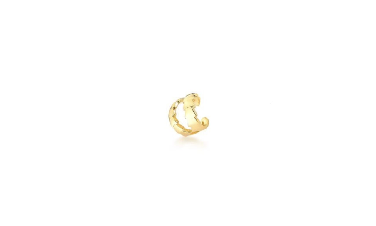 Piercing Fake Escamas Banho de Ouro.