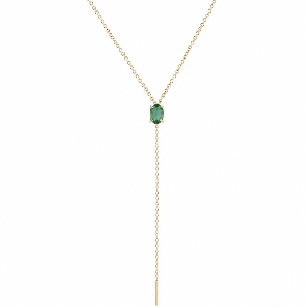 Colar Gravatinha Esmeralda Banho de Ouro 18k. Colar Gravatinha Esmeralda Banho de Ouro 18k.