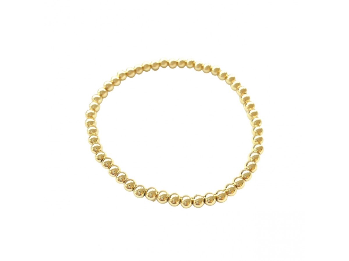 Pulseira Bolinhas 2mm Banho de Ouro 18k.