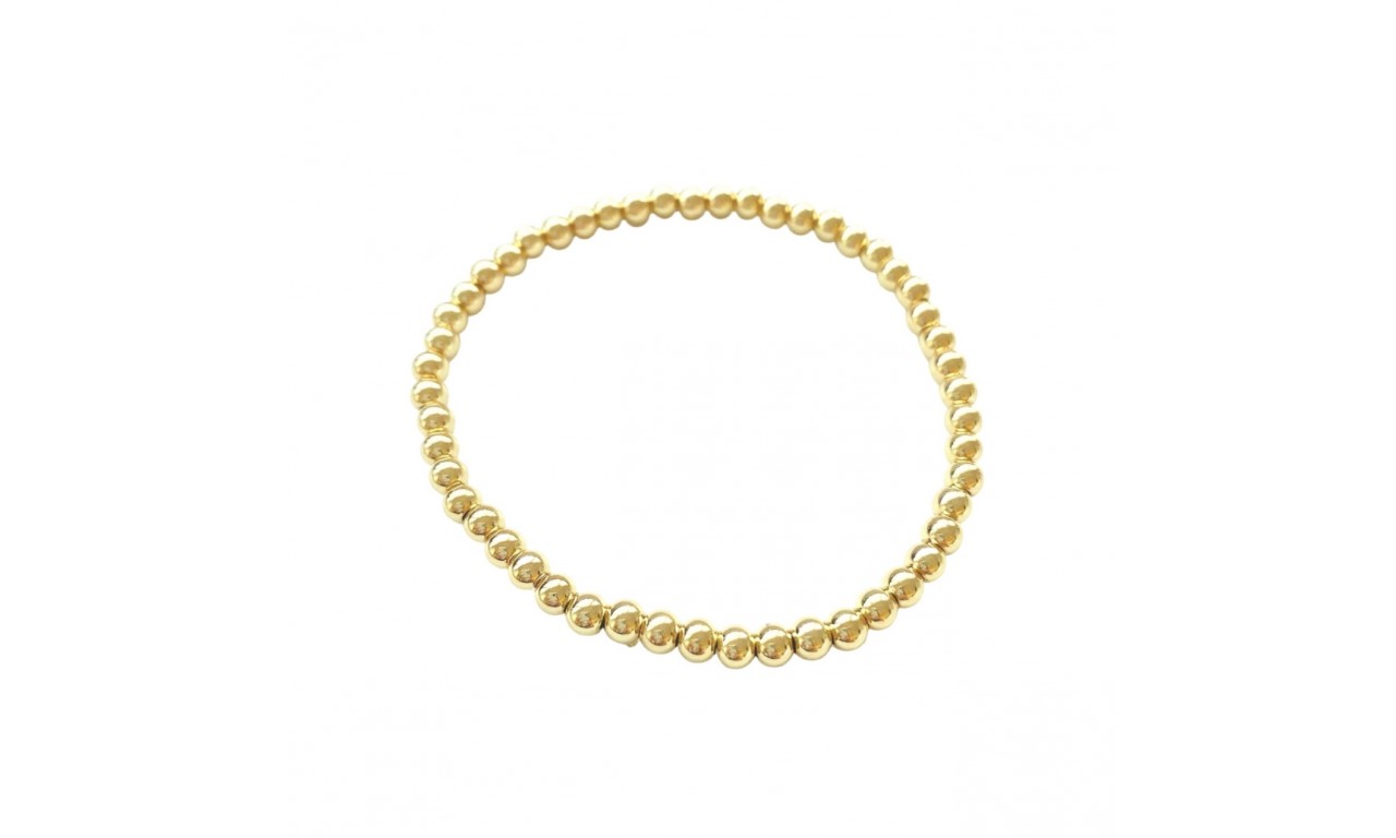 Pulseira Bolinhas 2mm Banho de Ouro 18k.