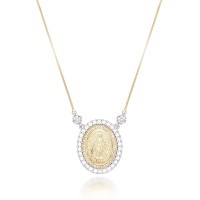 Colar Medalha Nossa Senhora das Graças Luxo Banho de Ouro 18k.