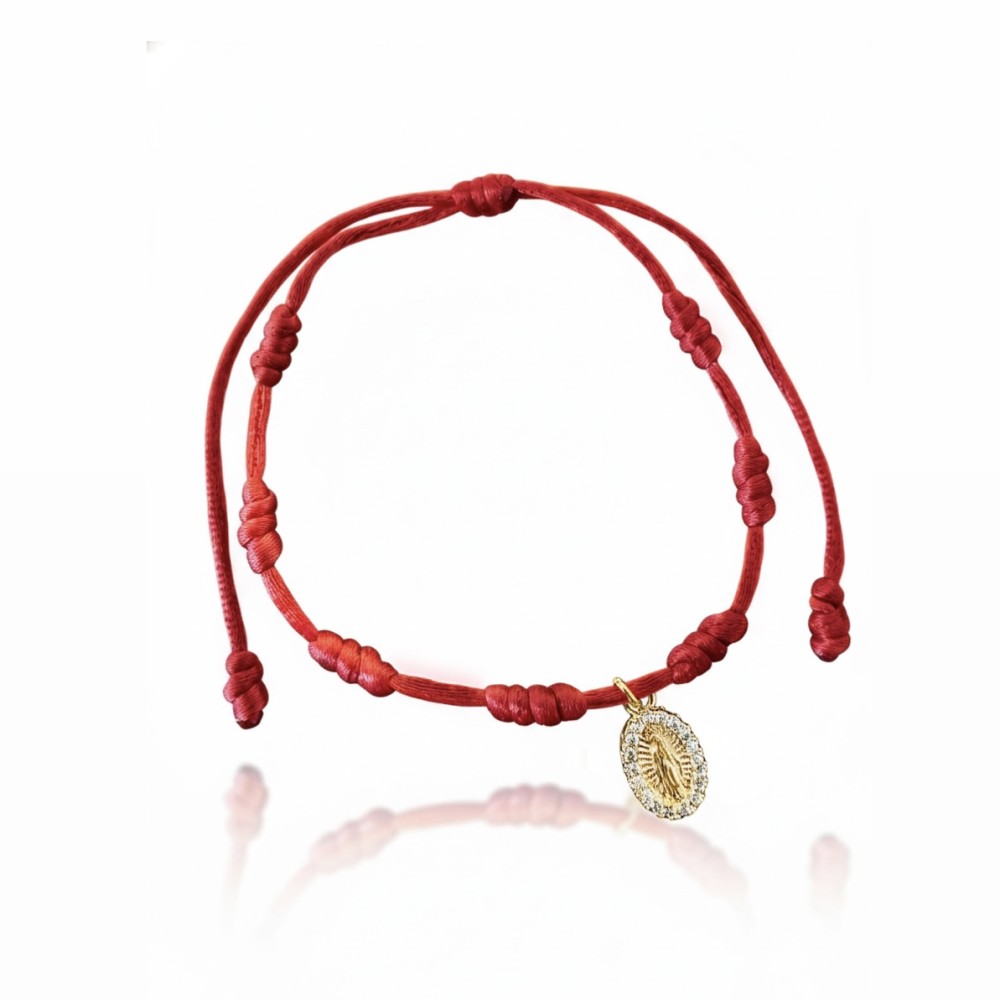 Pulseira 7 nós Fio de Seda Medalha Banho de Ouro 18k ou Ródio Branco. Pulseira 7 nós Fio de Seda Medalha Banho de Ouro 18k ou Ródio Branco.