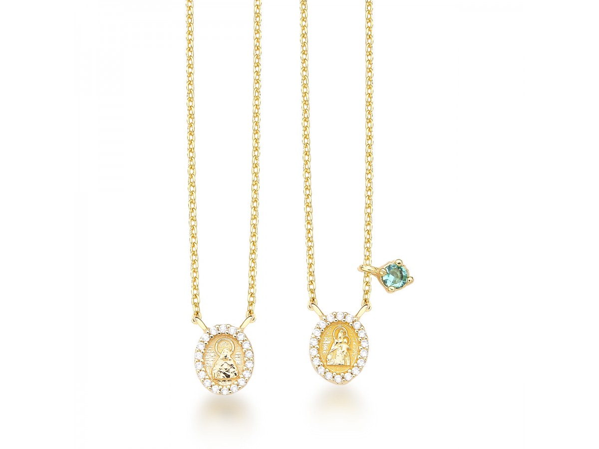 Colar Escapulário Nossa Senhora Banho de Ouro18k.