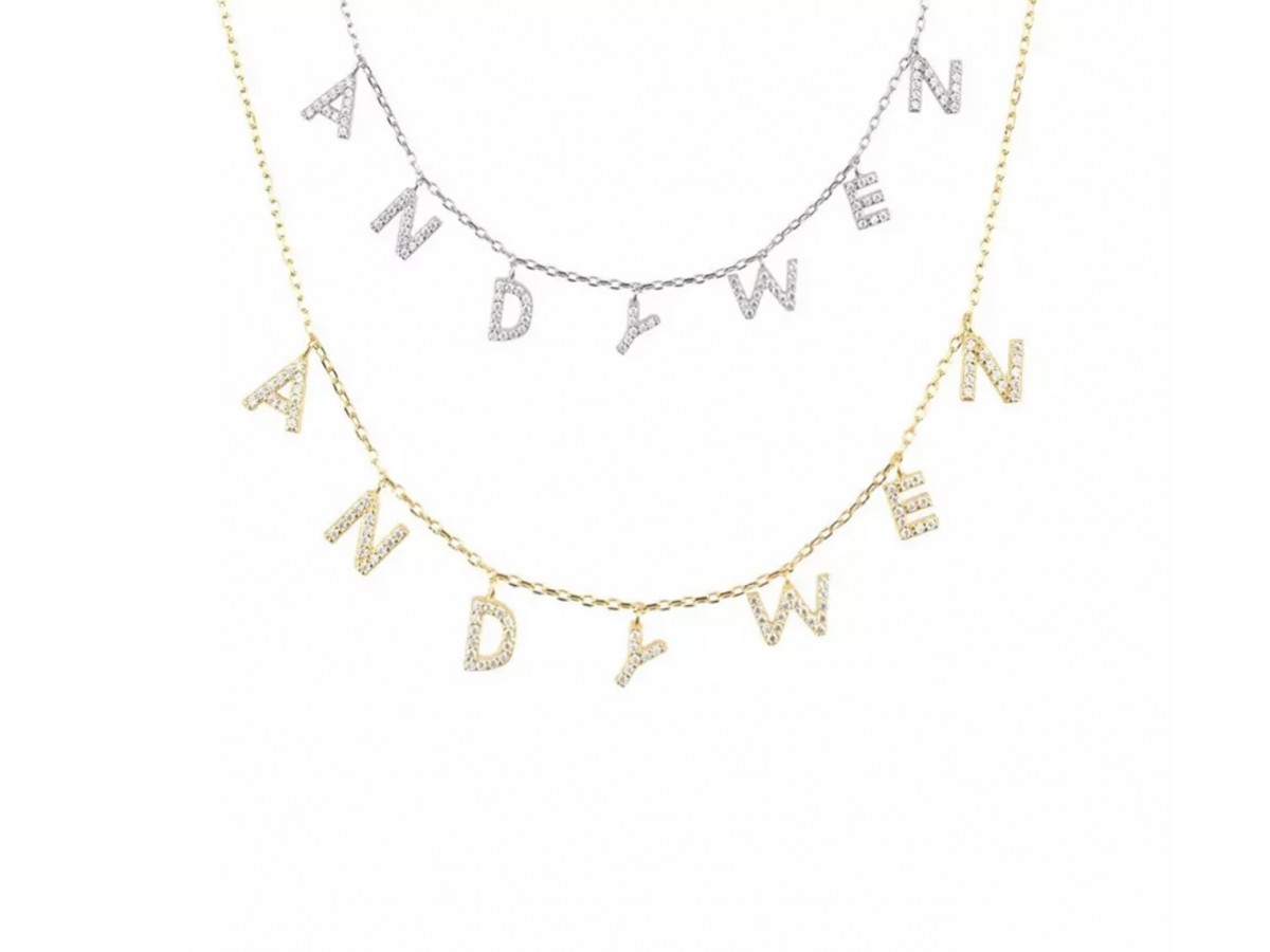 Colar Personalizado Letras Cravejadas.