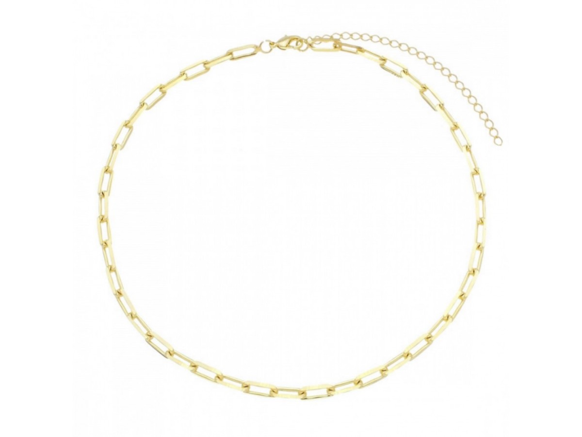 Colar Choker Corrente Banho de Ouro18k.