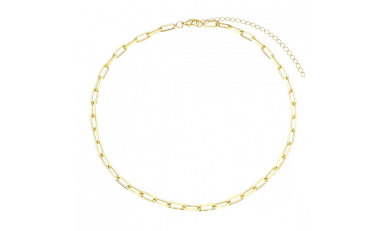 Colar Choker Corrente Banho de Ouro18k.