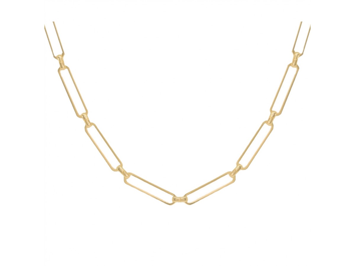 Colar Gargantilha Elos Corrente Banho de Ouro 18k.